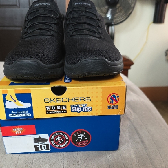 Skechers Shoes - Skechers Women's Black Slip-On Work Athletic Shoes